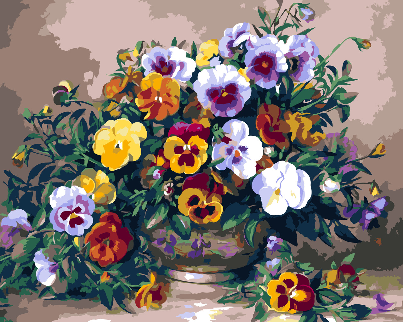 Картина за номерами 40×50 см Kontur. РІзнобарвні братки. DS0524
