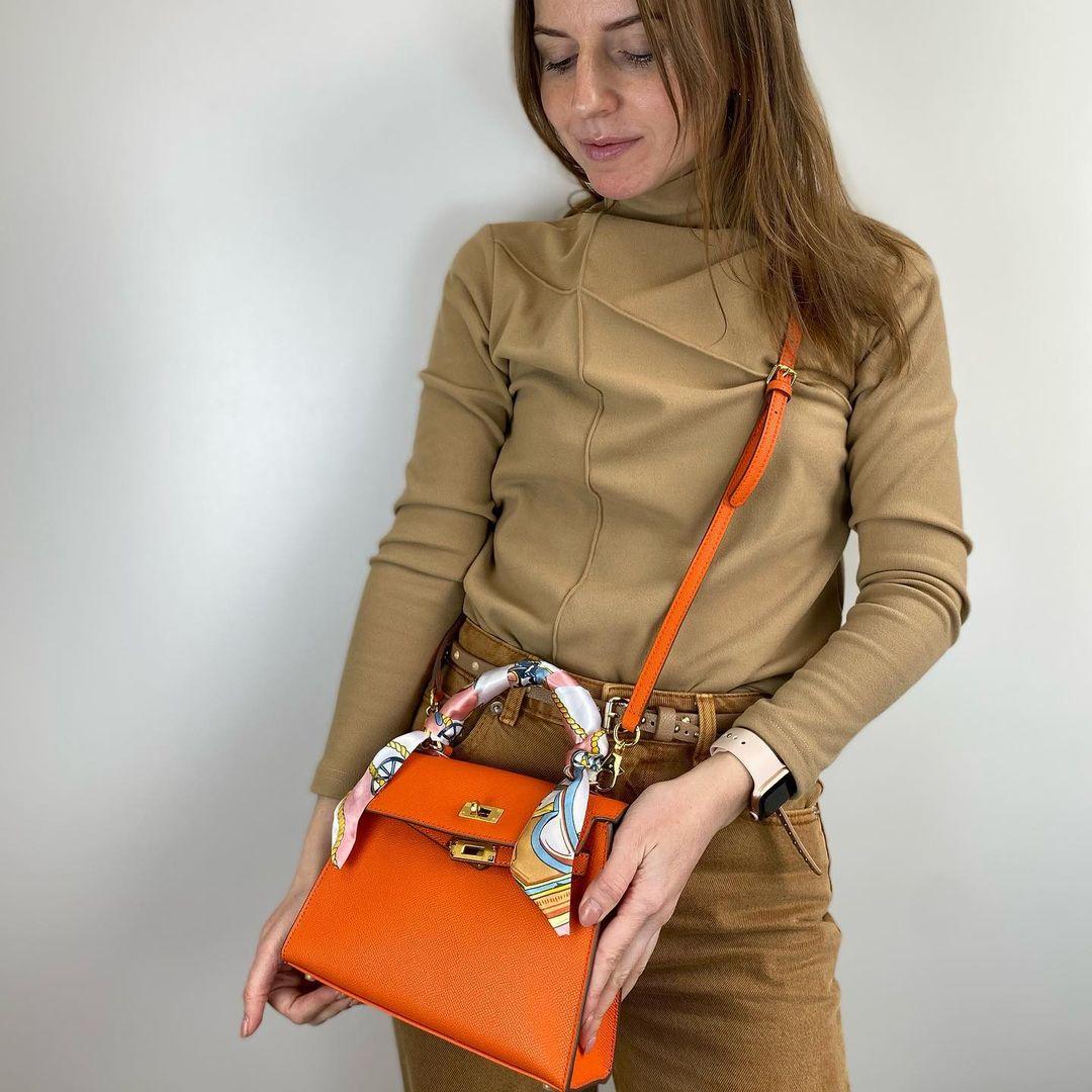 Уцінка! Яскрава сумка з ручкою 22см (арт-1518) Помаранчева, фото 1