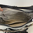 Сумка багет човник з двома ремінцями і ланцюжком А05-1913 Чорна, фото 5
