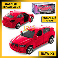 Металева колекційна машинка BMW X6, дитяча залізна іграшкова модель машини БМВ Х6 AS-2312 червоний