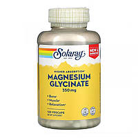 Магний глицинат, Solaray, высокая абсорбция, 350 мг, 120 вегетарианских капсул
