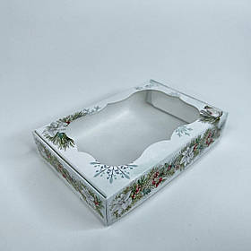 Коробка для подарунка, 150*100*30 мм, з вікном, "Святкова гілочка"