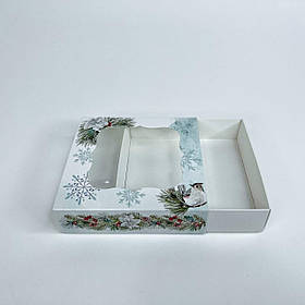 Коробка для пряника, 120*120*30 мм, з вікном, "Святкова гілочка"