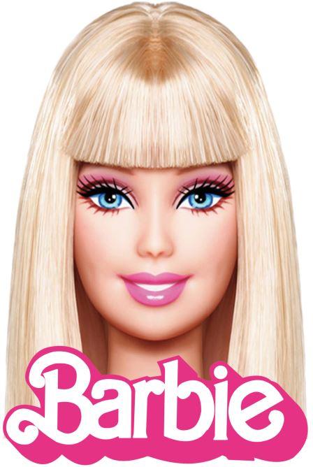 Наклейка для ростової фігури "Барбі. Голова + лого" 90х60 см / інтер'єрна наклейка (без обрізу по контуру)