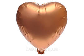 Фольгована кулька "Серце"  оранжева сатин 18"(45см) 1шт.