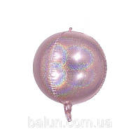 Фольгована кулька "Cфера" рожеве золото голограма  24"(60cм) 1шт.