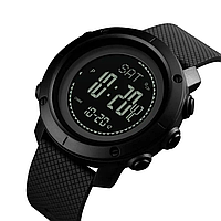 Мужские наручные спортивные часы Skmei 1427 Compass + барометр (Черный)