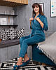 Піжама жіноча костюм домашній велюровий халат зі штанами Смарагд, фото 2