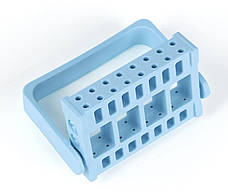 Пластикова підставка-тримач для фрезерних насадок , на 16 комірок Блакитний, фото 3