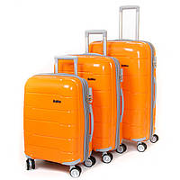 Комплект чемоданов пластиковых 3 шт ABS-пластик FASHION 810 orange