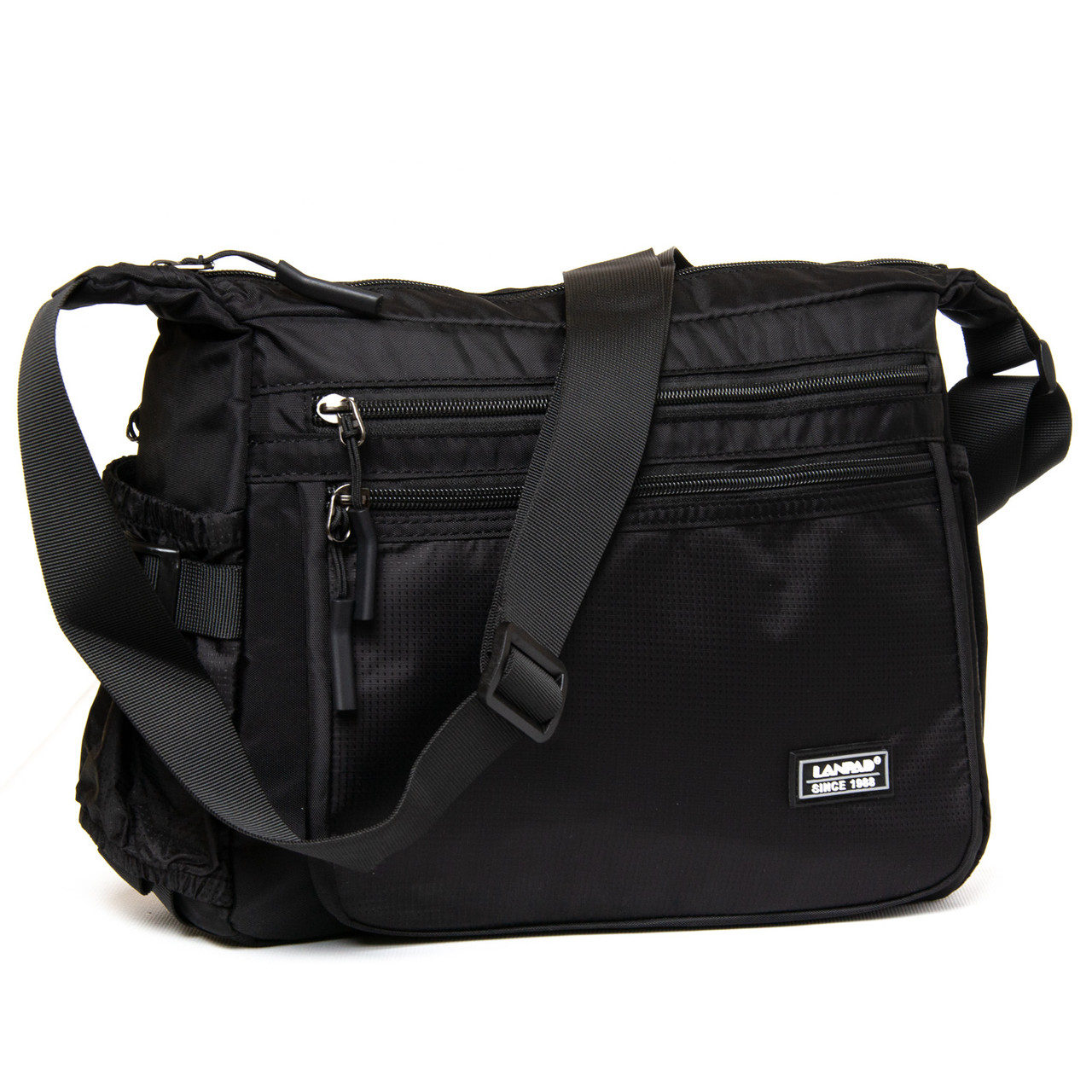 Сумка листочці чоловіча через плече нейлонова Lanpad 82012 black, фото 1