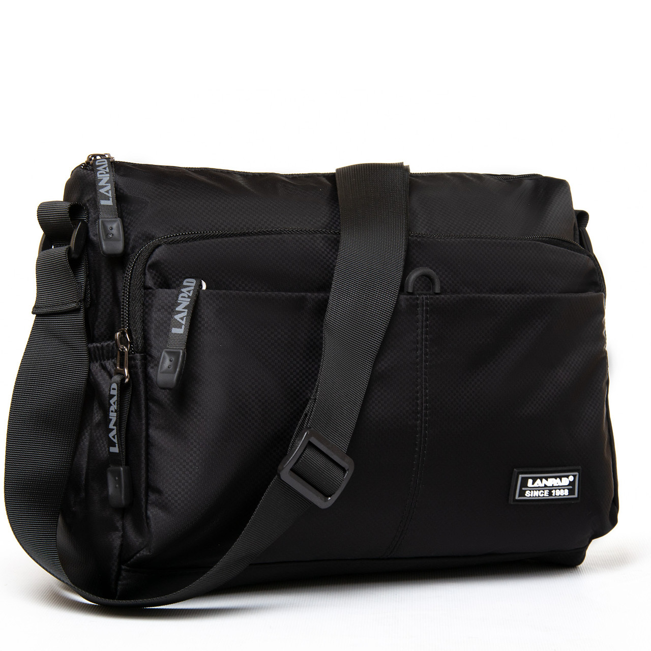 Сумка Чоловіча На Плече нейлон Lanpad 8639 black поштар, фото 1