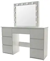 Столик косметичний з дзеркалом і LED-підсвіткою Bonro (Бонро) B072 білий (20000024)