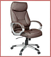 Крісло офісне Just Sit ROMA - коричневе якісне поворотне до 130 кг Польща