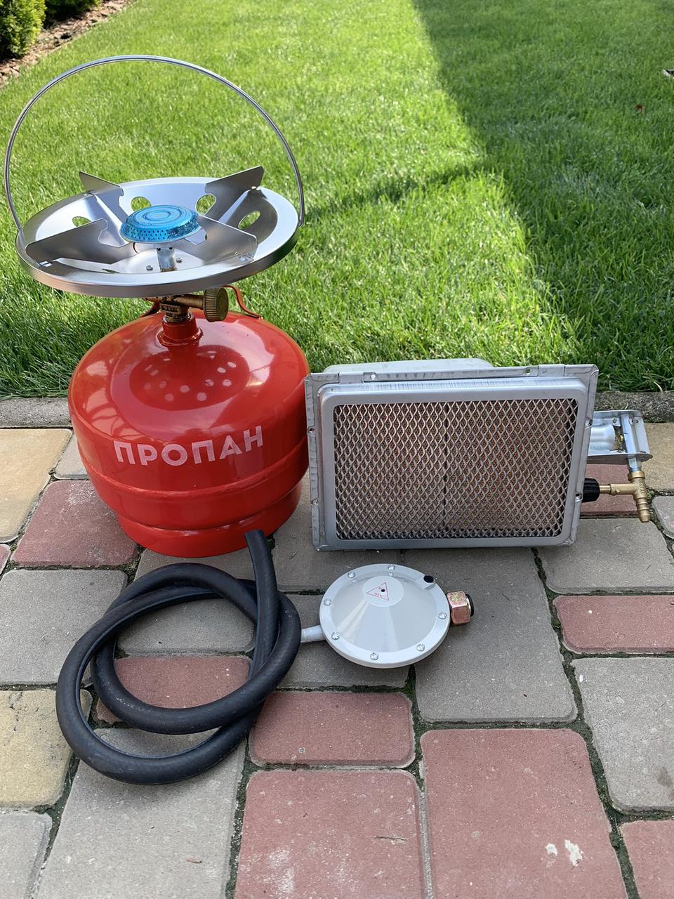 Комплект газовий кемпінговий балон Intertool 5л газовий обігрівач MIR 3.4 КВТ, фото 1