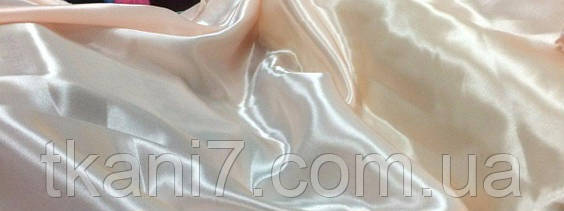 Атлас звичайний однотонний Пудра, фото 1