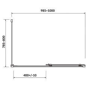 Душова кабіна 100*80*185 см прозоре скло, профіль хром Cersanit Basic, фото 3