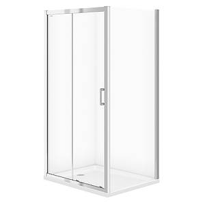 Душова кабіна 100*80*185 см прозоре скло, профіль хром Cersanit Basic, фото 1