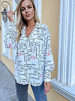 Жіноча молодіжна сорочка з принтом і довгим рукавом (р.42-52). Арт-3603/22