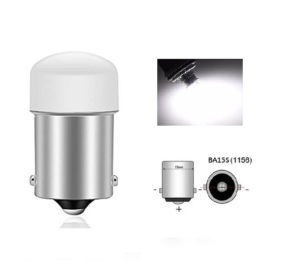 LED Автолампа задній хід, стоп, 1156 P21W BA15S 9SMD 3014, білий