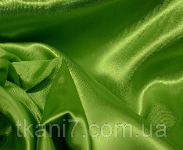 Атлас звичайний однотонний Фісташка, фото 1