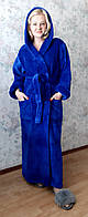 Батальный Махровый халат женский длинный с капюшоном 50-66р, доставка по Украине