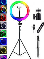 Комплект LED лампа Soft Ring Light MJ300 и штатив 2м. светодиодная кольцевая лампа 30см. для салонов красоты