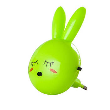Нічник світлодіодний з вимикачем Зайчик Світильник Зелений (KG-10697)