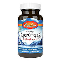 Жирные кислоты Carlson Labs Wild Caught Super Omega-3 Gems 1200 mg, 50 капсул