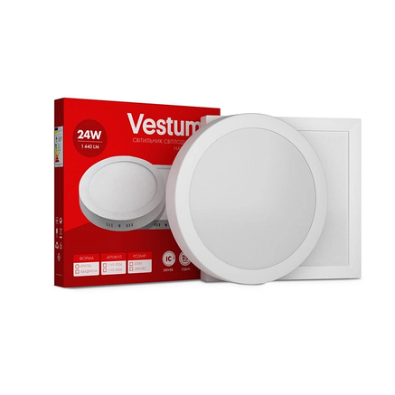 Світильник накладний Vestum 1-VS-5405 24W/4000K квадратний білий, фото 3