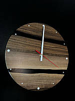 Часы круглые из эпоксидной смолы на стену деревянные, Часы из ювелирной эпоксидной смолы Дизайнерские