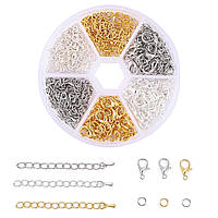 Набір фурнітури для браслетів Finding Органайзер карабіни кільця подовжувачі Сріблястий золотистий сталистий