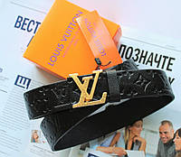 Ремень с тиснением Louis Vuitton унисекс черный