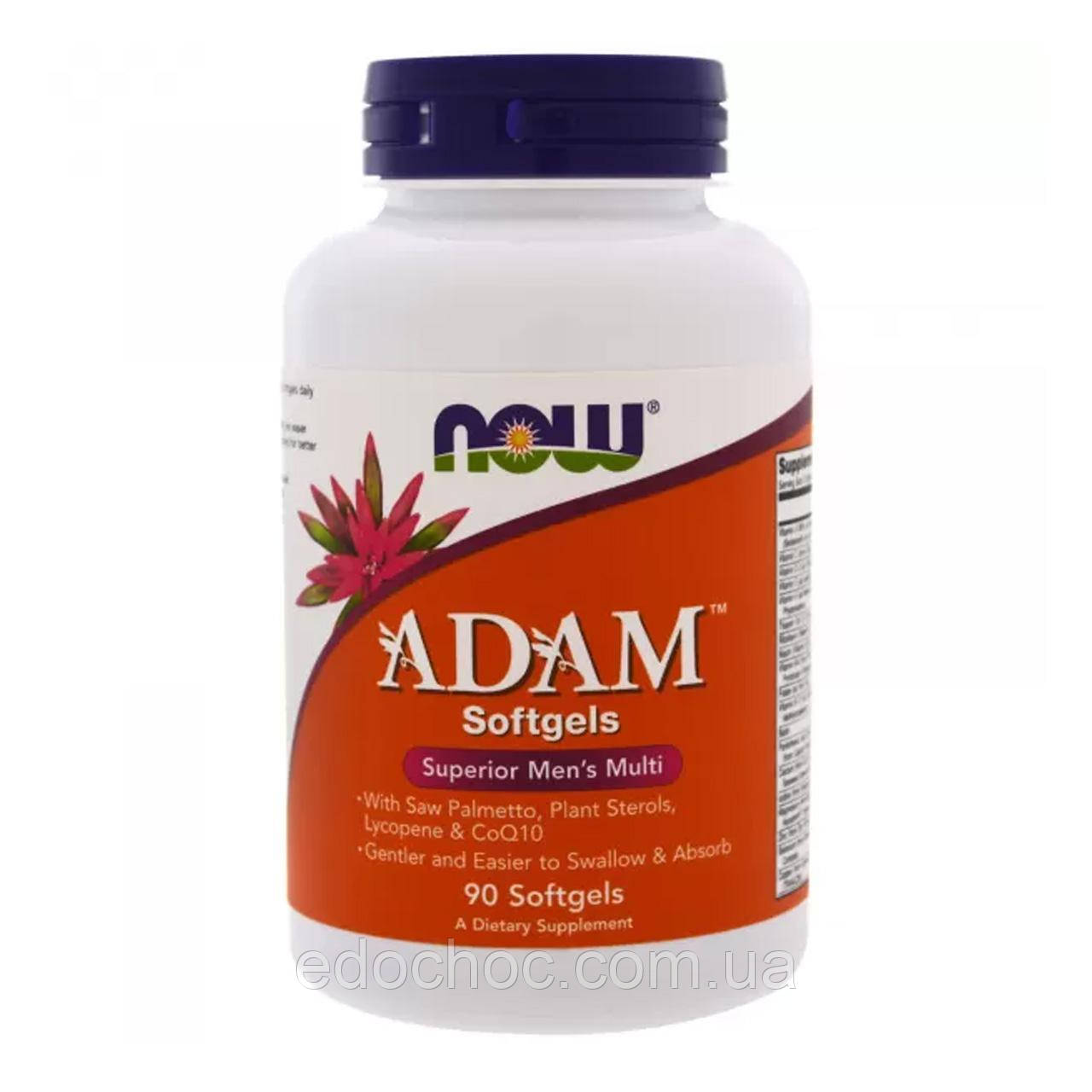 Мультивітаміни для чоловіків, Adam, Men's Multi, Now Foods, комплекс Адам, 90 гелевих капсул NOW-03880