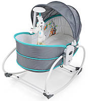 Люлька-баунсер (люлька гойдалка) Rocket Bassinet 5 в 1 Сіро-блакитна (3479)