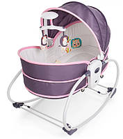 Люлька-баунсер (люлька гойдалка) Rocket Bassinet 5 в 1 Сіро-рожева (3481)