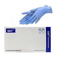 Перчатки нитриловые синие SEF - XL (100шт.уп), 10уп/ящ
