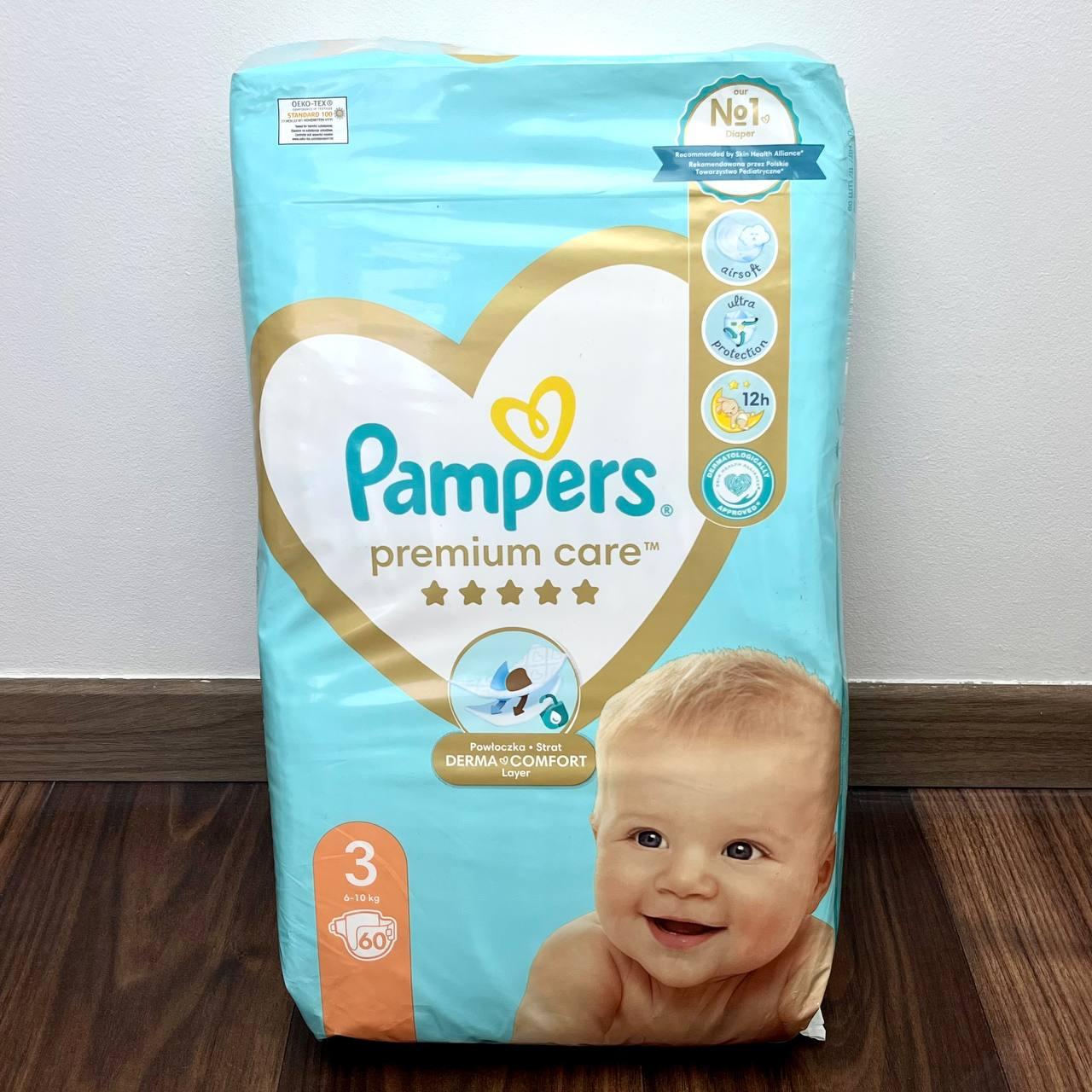 Підгузки Pampers Premium Care розмір 3 (6-10 кг) 60 шт