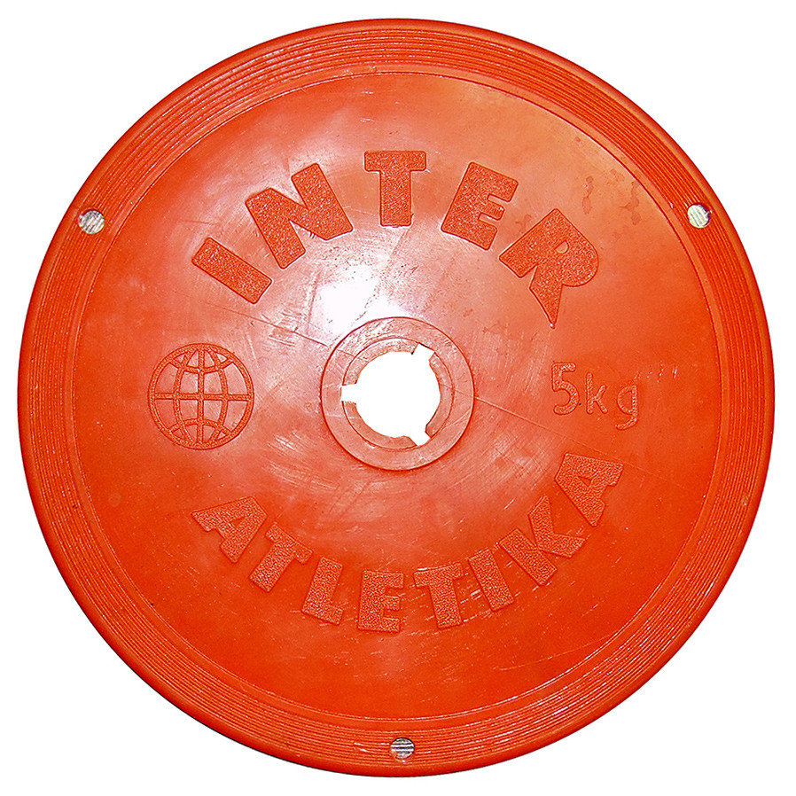 Диск пластик InterAtletika d-26 мм 5.0 кг