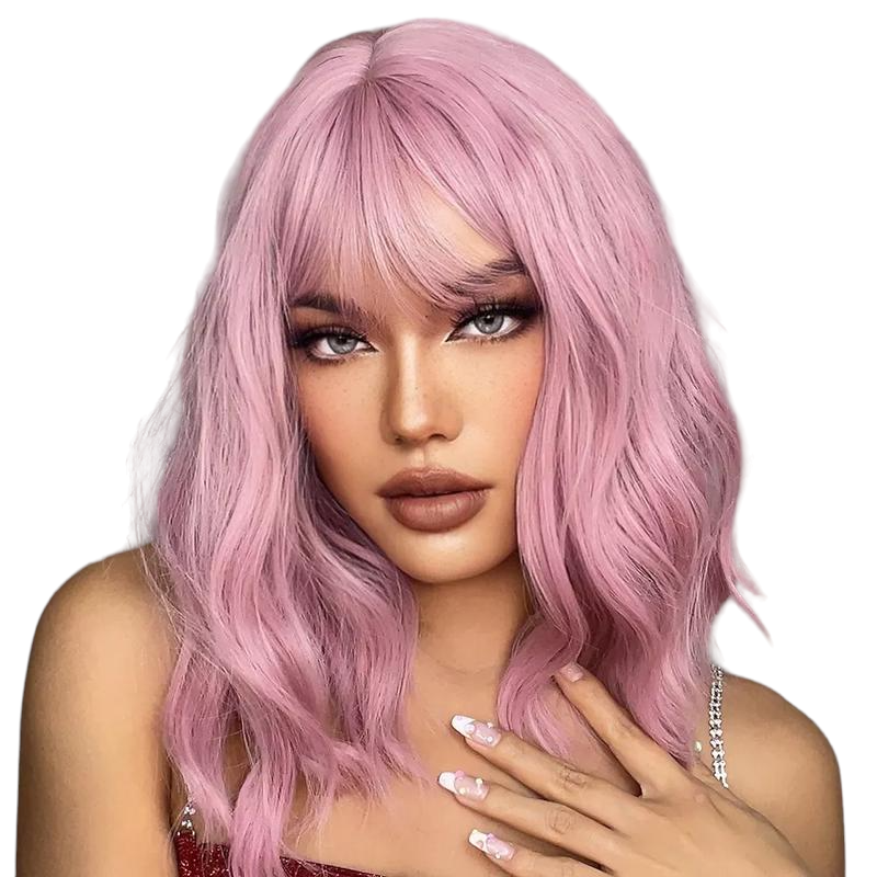 Перука рожева Pink, термоволокно