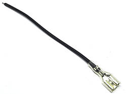 Клема автомобільна мама 6.3 мм з 10 см чорним дротом 0.5 мм2