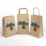 Подарунки на День захисника упаковка 150*90*240 Крафт Пакет під подарунок з Українською символікою, фото 3