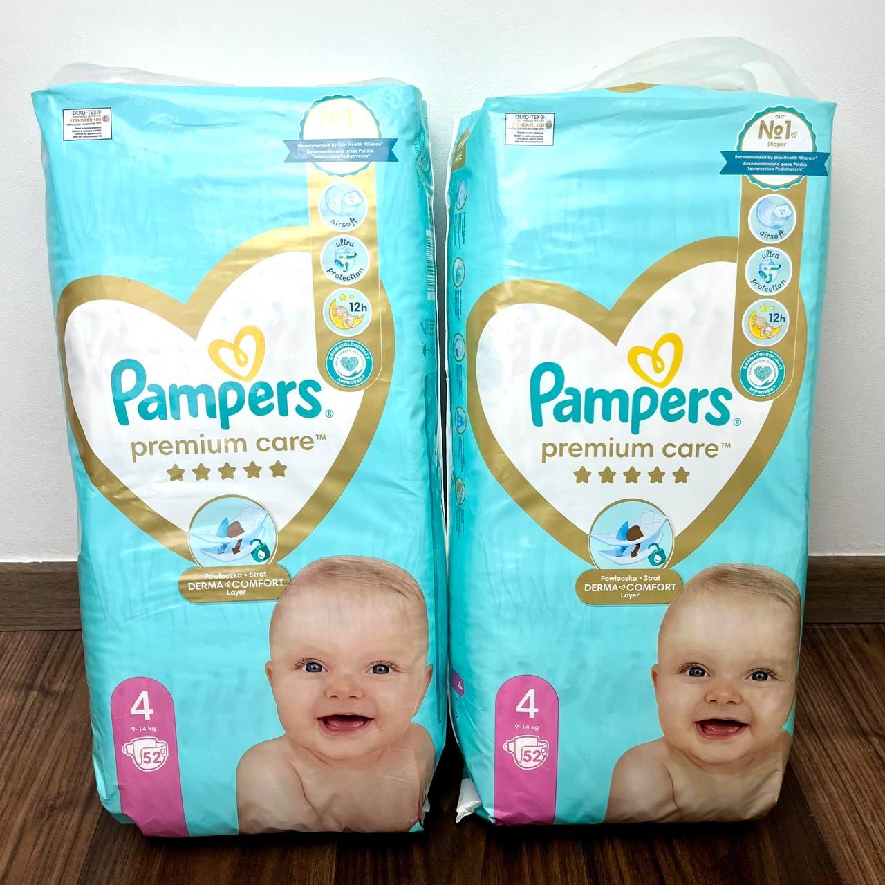 Підгузки Pampers Premium Care Розмір 4 (9-14 кг) 52 шт