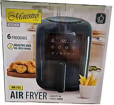 Аеро фритюрниця безмасляна Maestro MR-755 мультипіч Air Fryer Kitchen 1200 Вт 3л 6 програм Зелена, фото 3