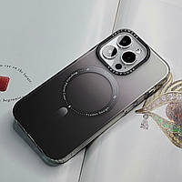 Чохол градієнт для iPhone 14 Pro Max. Матовий чорний колір з magsafe, Magnetic Design