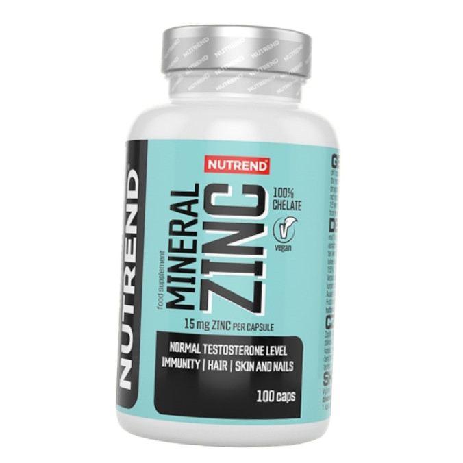 Цинк в хелатній формі Nutrend Mineral Zinc 100 капсул