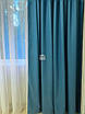 Щільні штори блекаут котоновий №6 колір "бірюзовий" в спальню або зал, 2 штори, фото 4