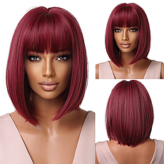 Перука Kaily червона бордо, натуральне синтетичне волосся, фото 3