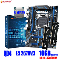 Комплект материнская плата LGA 2011-3 X99 HUANANZHI QD4 + XEON E5 2670 V3 + 16G DDR4 ECC RAM (2*8 ГБ)