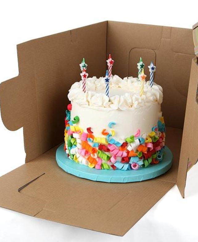 Коробка белая с цветочным принтом для торта пряничного домика с ручкой 300х300х250 мм - фото 10 - id-p1933067134